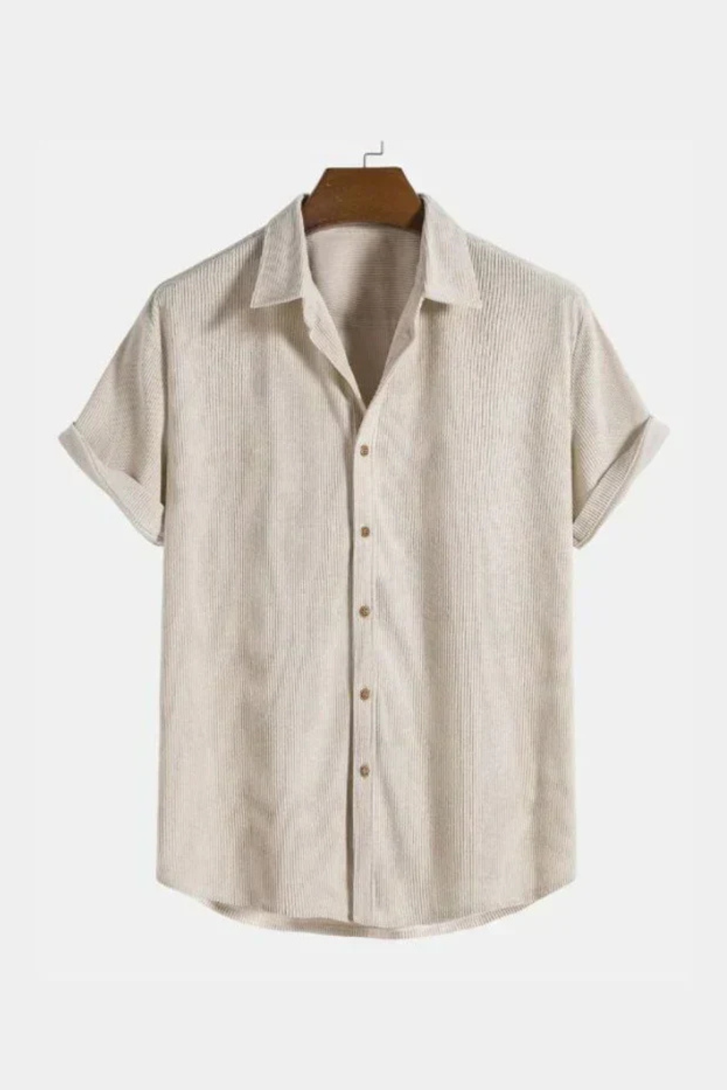 Men's Shirt Camp Collar | Short Sleeve Textured Button-Down | Summer Shirt Casual Textured