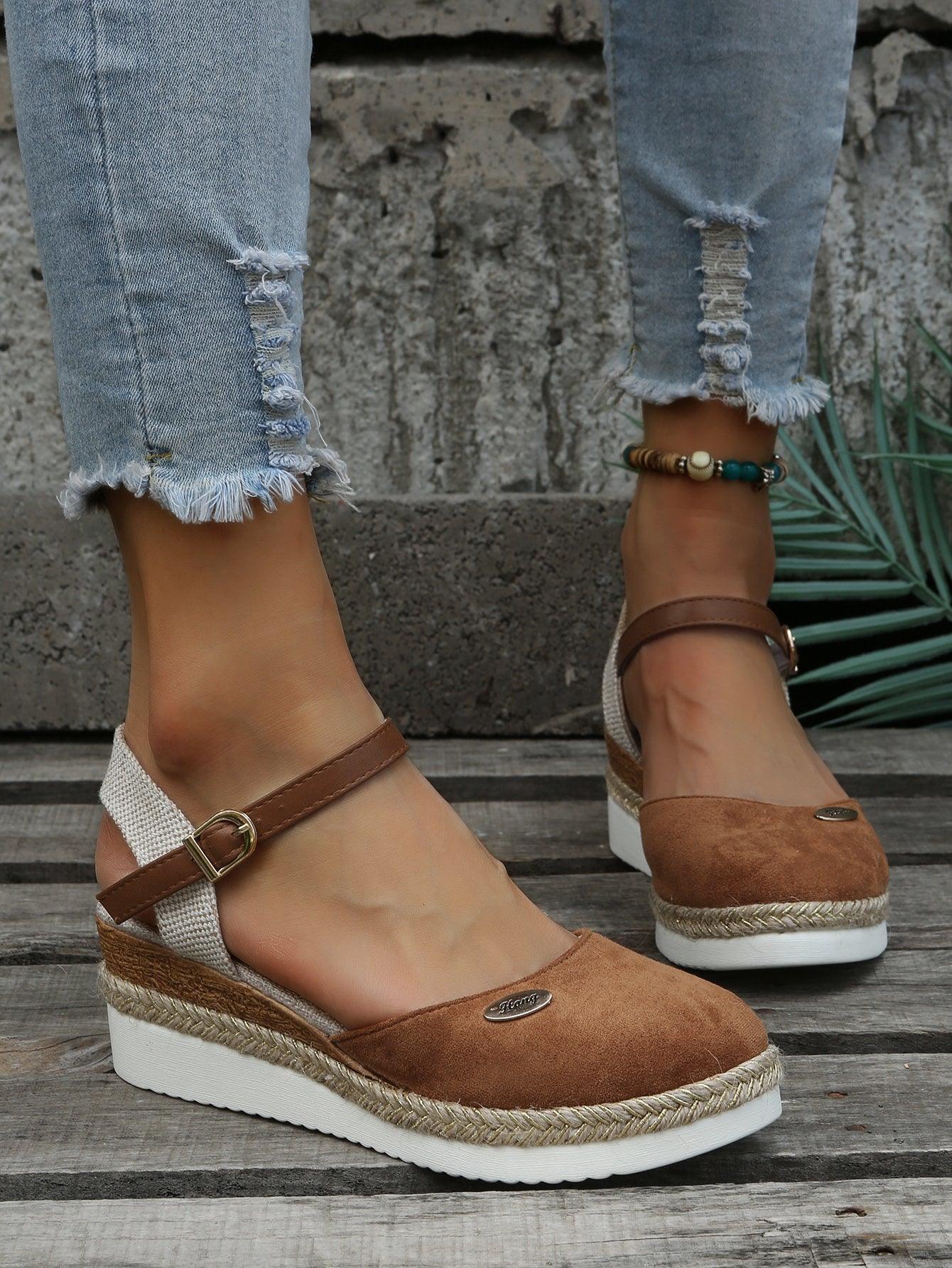 Women's Wedge Espadrilles | Closed-Toe Platform | Elegant Cushioned Summer Shoes