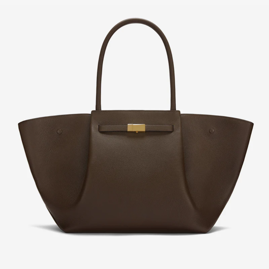 Damentasche aus strukturiertem Leder mit breitem Korpus | Klassische lässige schwarze Alltagstasche mit Henkel | Tasche für Smart Casual, Alltag und Ausgehen