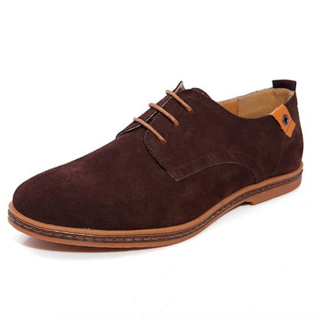 Herren-Derbyschuhe aus Wildleder mit Schnürung | Klassische braune, lässige, elegante Lederschuhe für jeden Tag | Business-Casual-Büroschuhe für jeden Tag