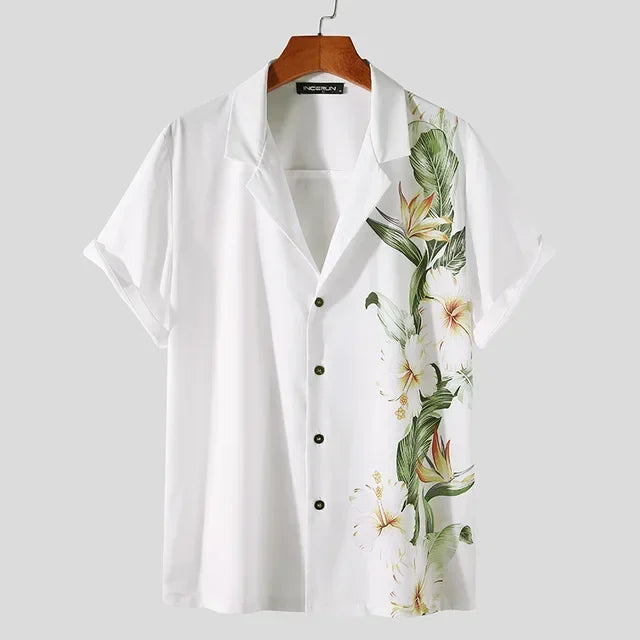 Sorrento Men's Hawaiian Shirt | Lightweight Floral Print, Breathable 1