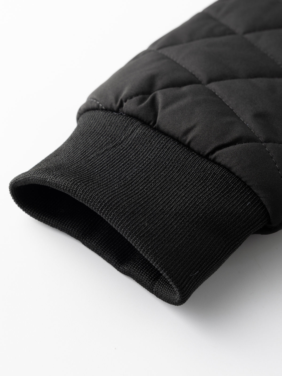 Men's Quilted Fleece-Lined Bomber Jacket | Warm Diamond-Stitch Black Casual Everyday Bomber | Smart Casual Everyday Autumn Winter Outerwear