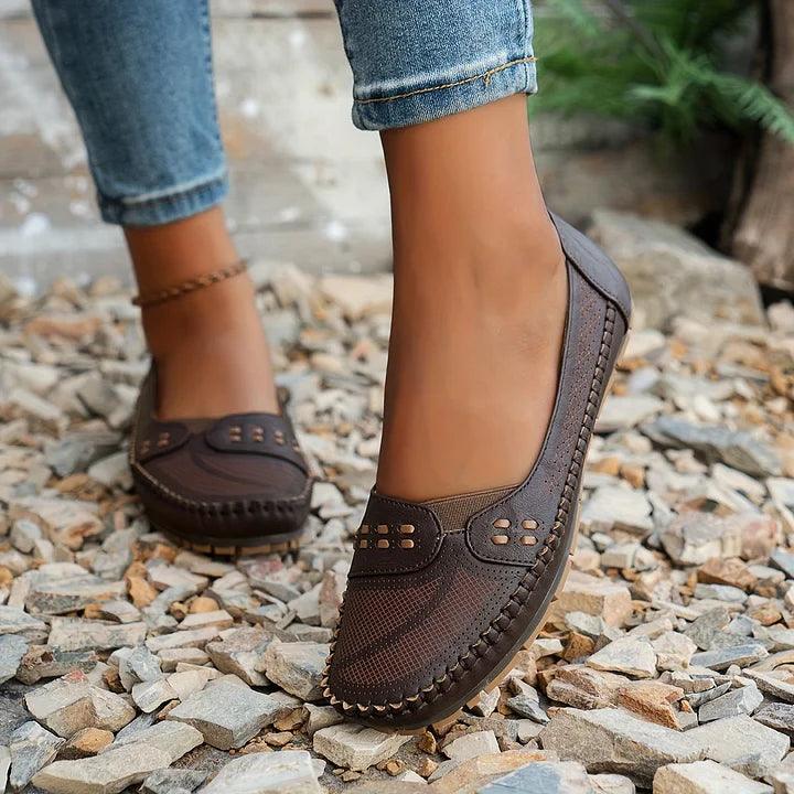 Damen Cutout-Slipper | Bequeme Flache Ballerinas | Leichte Ergonomische Sommerschuhe