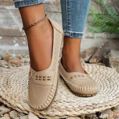 Damen Cutout-Slipper | Bequeme Flache Ballerinas | Leichte Ergonomische Sommerschuhe
