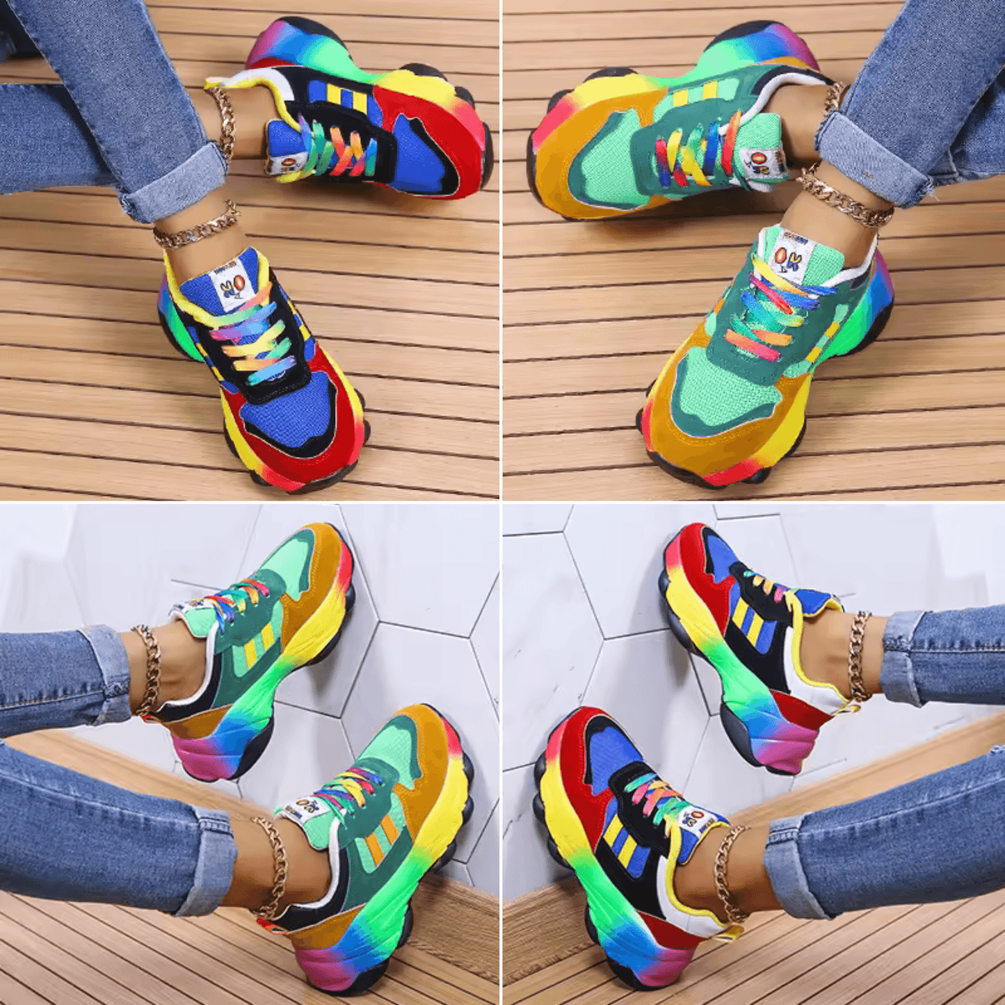 Women's Orthopedic Platform Sneakers | Lightweight Cushioned Women's Trainers | Women's Comfort Lace-Up Sneakers