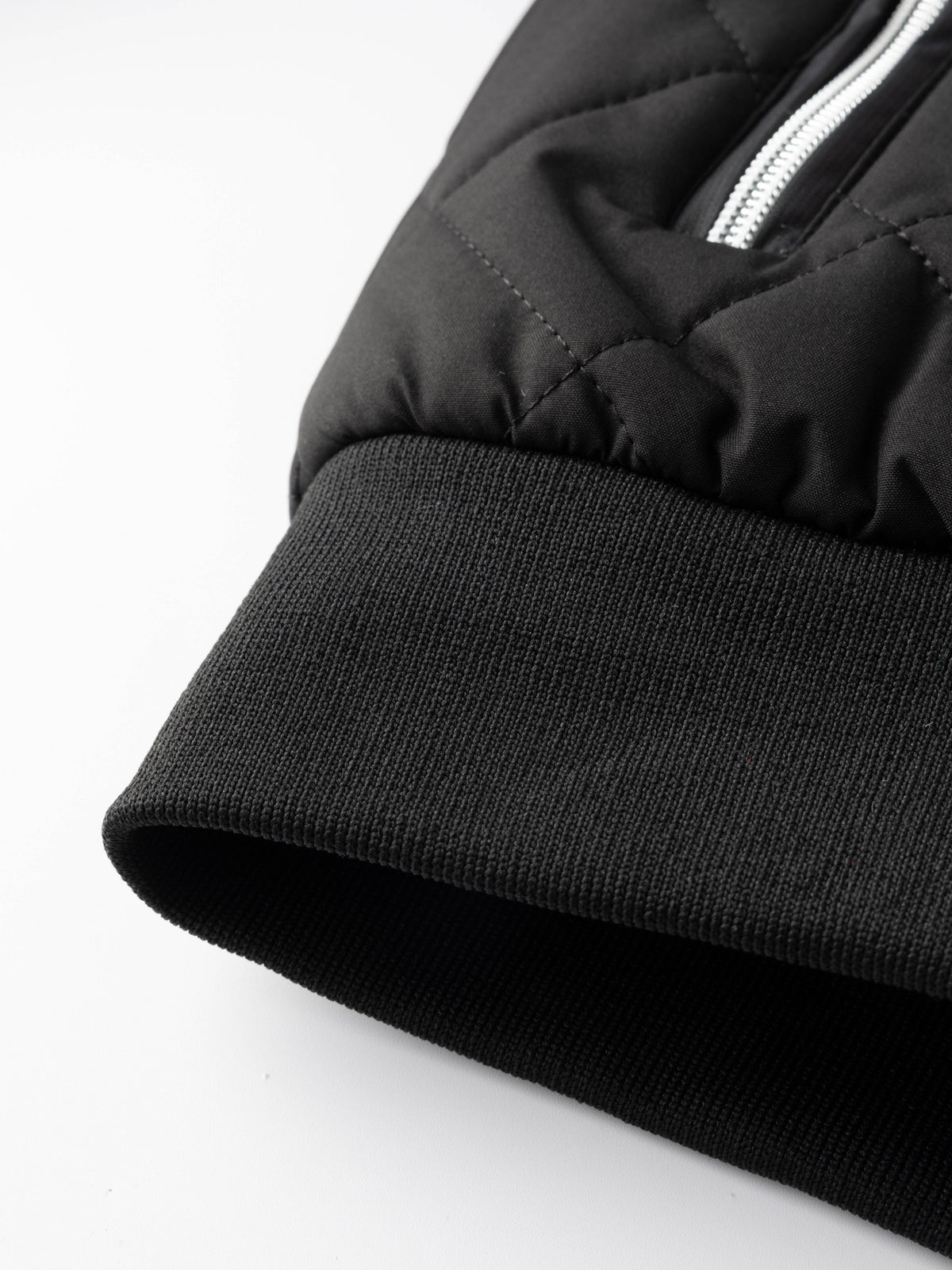 Men's Quilted Fleece-Lined Bomber Jacket | Warm Diamond-Stitch Black Casual Everyday Bomber | Smart Casual Everyday Autumn Winter Outerwear