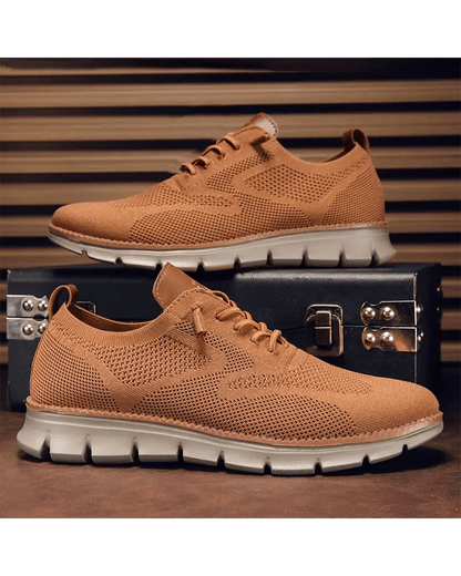 Herren-Sneaker aus Strickmesh mit Schnürung und hohem Tragekomfort | Leichte, atmungsaktive, lässige Trainingsschuhe für jeden Tag | Bequeme Freizeitschuhe zum Gehen für jeden Tag