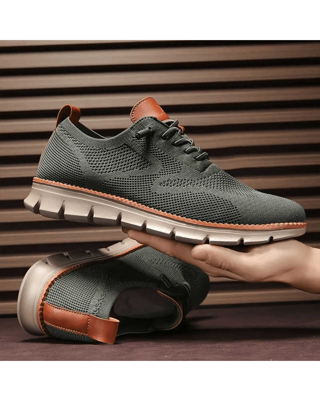 Herren-Sneaker aus Strickmesh mit Schnürung und hohem Tragekomfort | Leichte, atmungsaktive, lässige Trainingsschuhe für jeden Tag | Bequeme Freizeitschuhe zum Gehen für jeden Tag