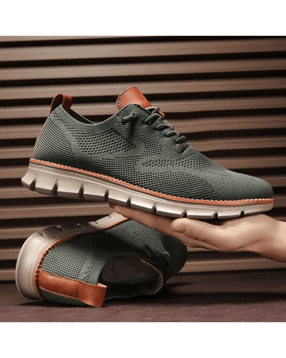 Herren-Sneaker aus Strickmesh mit Schnürung und hohem Tragekomfort | Leichte, atmungsaktive, lässige Trainingsschuhe für jeden Tag | Bequeme Freizeitschuhe zum Gehen für jeden Tag