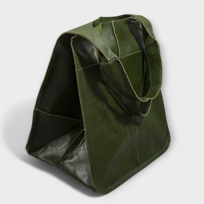 Damen-Shopper aus Leder in Übergröße für Wochenendreisen | Große dunkelbraune lässige Alltagstasche für Reisen | Lässige Schultertasche für Reisen und Urlaub