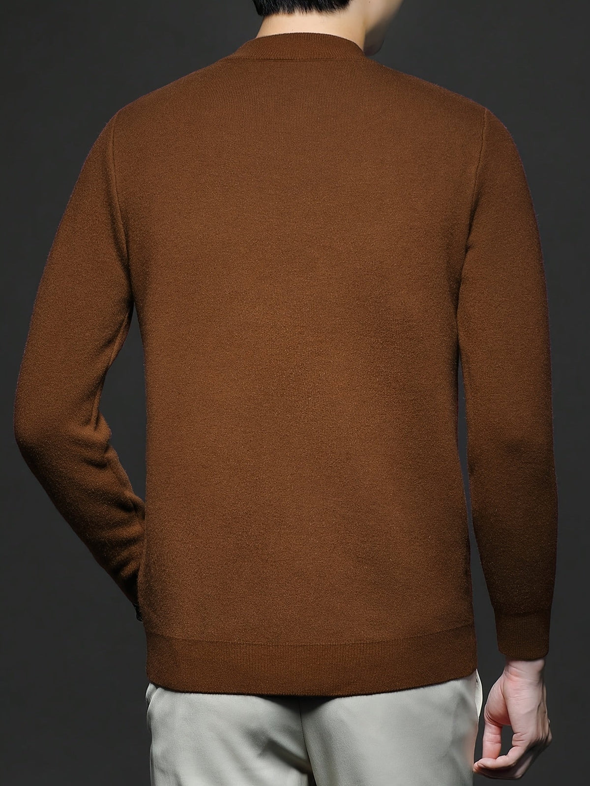 Men's Refined High-Neck Knit Sweater | Classic Cosy Casual Everyday Pullover | Smart Casual Everyday Autumn Winter Knitwear