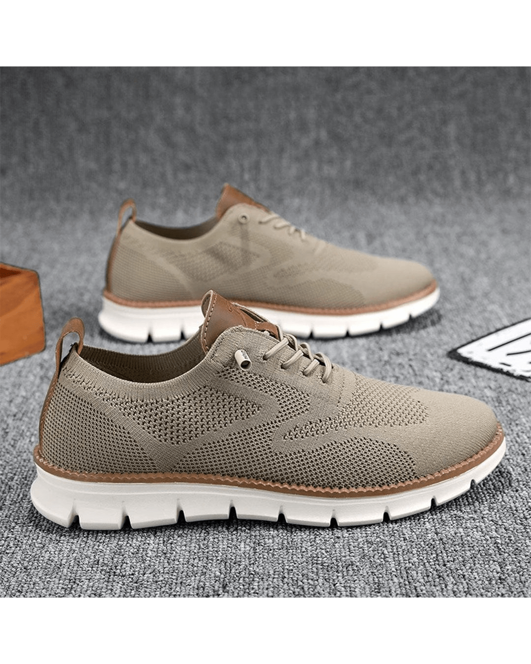 Herren-Sneaker aus Strickmesh mit Schnürung und hohem Tragekomfort | Leichte, atmungsaktive, lässige Trainingsschuhe für jeden Tag | Bequeme Freizeitschuhe zum Gehen für jeden Tag