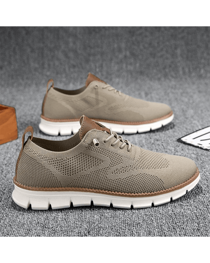 Herren-Sneaker aus Strickmesh mit Schnürung und hohem Tragekomfort | Leichte, atmungsaktive, lässige Trainingsschuhe für jeden Tag | Bequeme Freizeitschuhe zum Gehen für jeden Tag