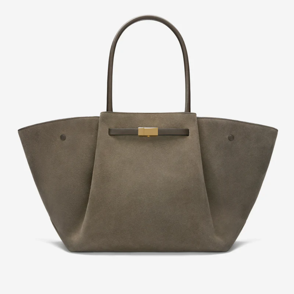 Women's Structured Leather Wide-Body Tote Bag | Black Classic Casual Everyday Top-Handle Bag | Smart Casual Everyday Going Out Bag
