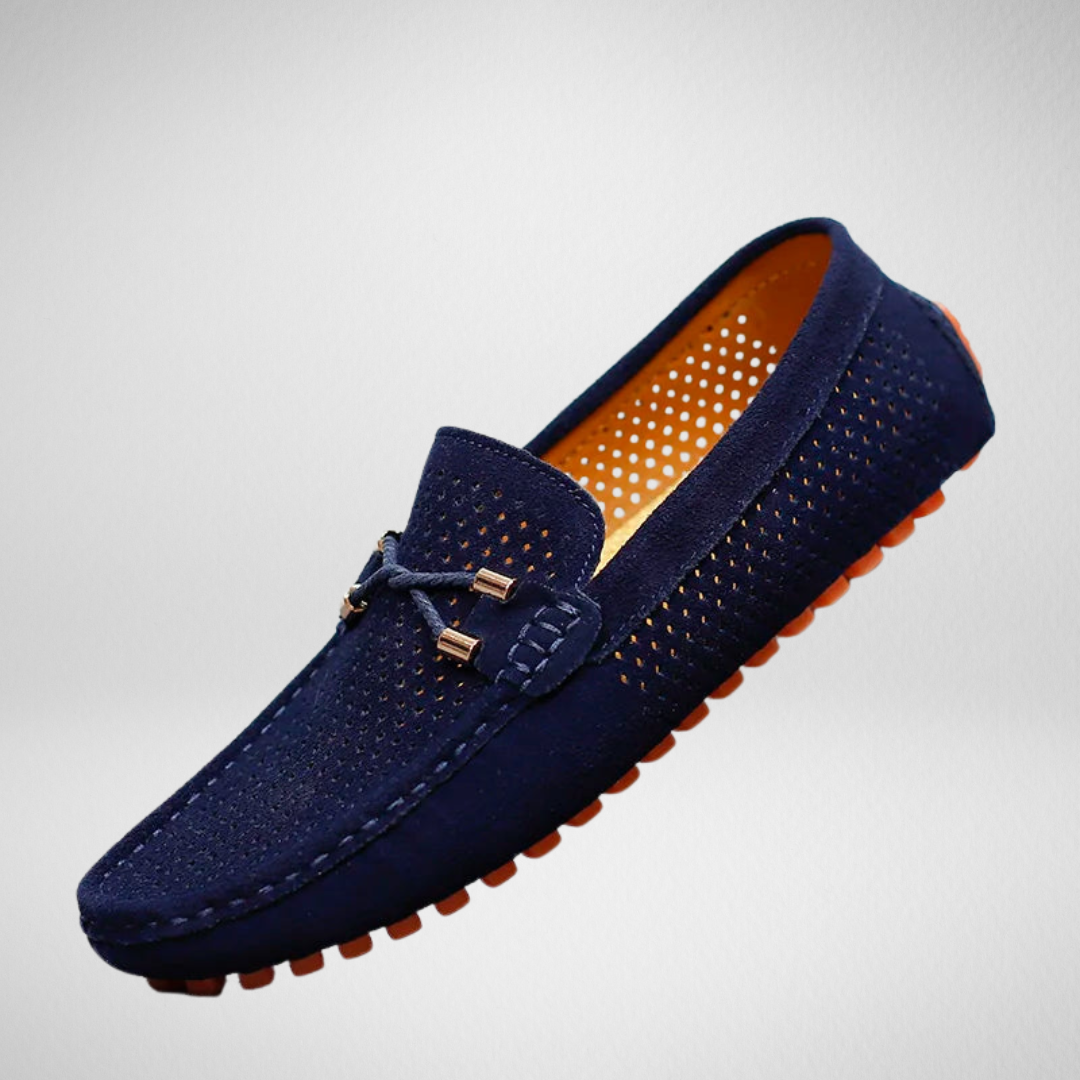 Herren-Loafer aus perforiertem Wildleder zum Hineinschlüpfen | Atmungsaktive, lässige und bequeme Loafer für jeden Tag | Smart-Casual-Sommerschuhe für jeden Tag