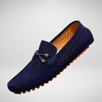 Herren-Loafer aus perforiertem Wildleder zum Hineinschlüpfen | Atmungsaktive, lässige und bequeme Loafer für jeden Tag | Smart-Casual-Sommerschuhe für jeden Tag