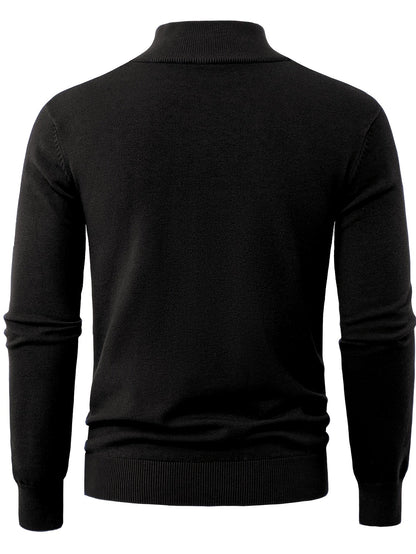 Men's Refined High-Neck Knit Sweater | Classic Cosy Casual Everyday Pullover | Smart Casual Everyday Autumn Winter Knitwear