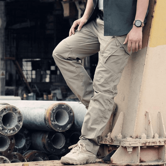 Men's Tactical Cargo Pants – Multi-Pocket Outdoor Trousers – Khaki