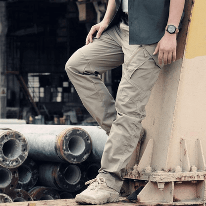 Men's Tactical Cargo Pants – Multi-Pocket Outdoor Trousers – Khaki