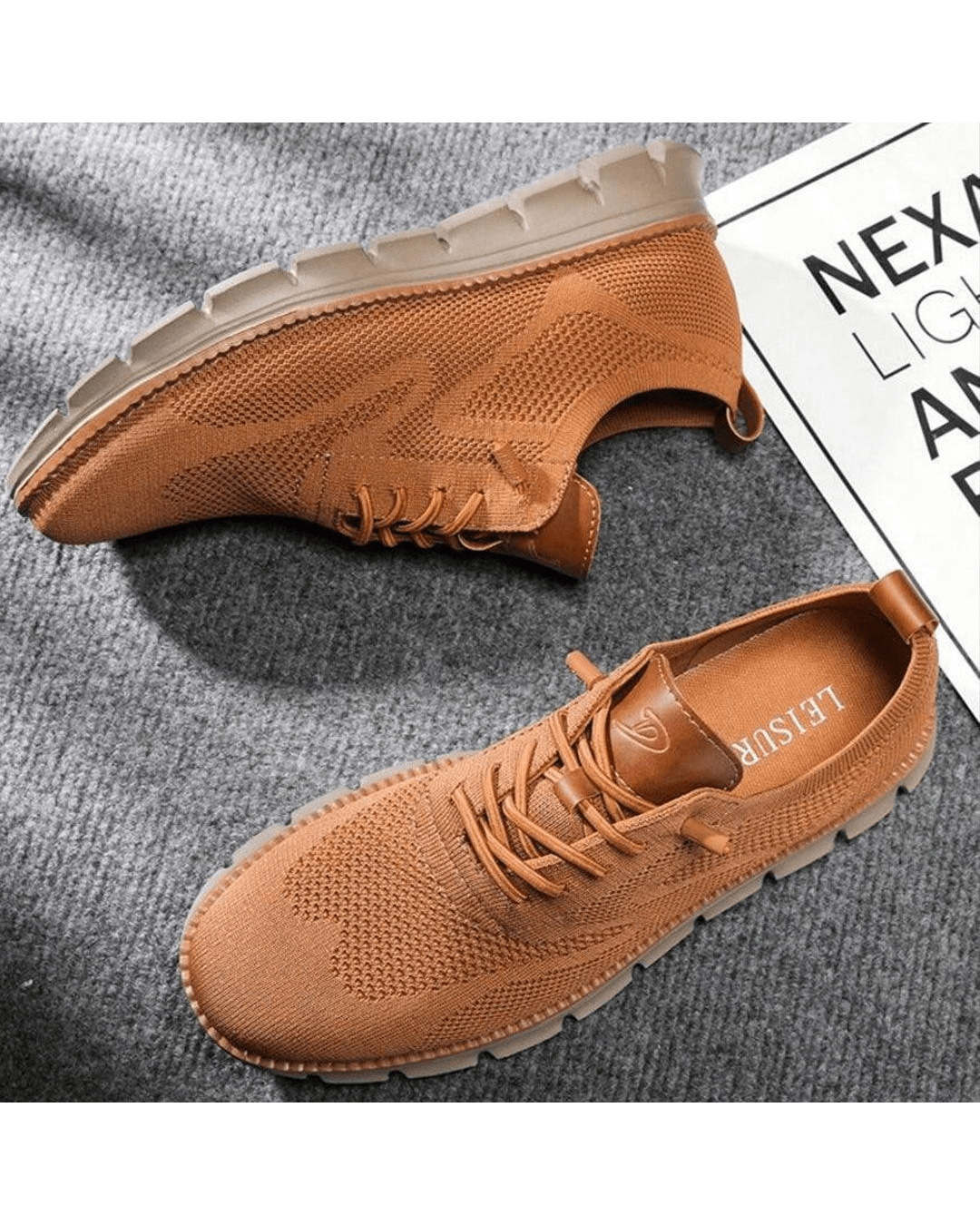 Herren-Sneaker aus Strickmesh mit Schnürung und hohem Tragekomfort | Leichte, atmungsaktive, lässige Trainingsschuhe für jeden Tag | Bequeme Freizeitschuhe zum Gehen für jeden Tag