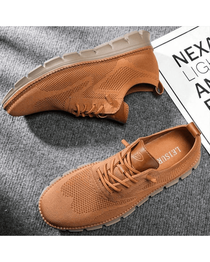Herren-Sneaker aus Strickmesh mit Schnürung und hohem Tragekomfort | Leichte, atmungsaktive, lässige Trainingsschuhe für jeden Tag | Bequeme Freizeitschuhe zum Gehen für jeden Tag