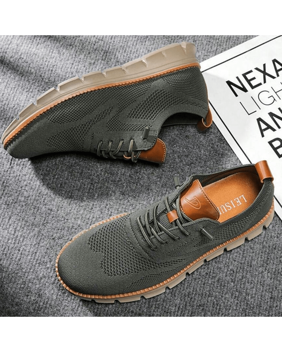 Herren-Sneaker aus Strickmesh mit Schnürung und hohem Tragekomfort | Leichte, atmungsaktive, lässige Trainingsschuhe für jeden Tag | Bequeme Freizeitschuhe zum Gehen für jeden Tag
