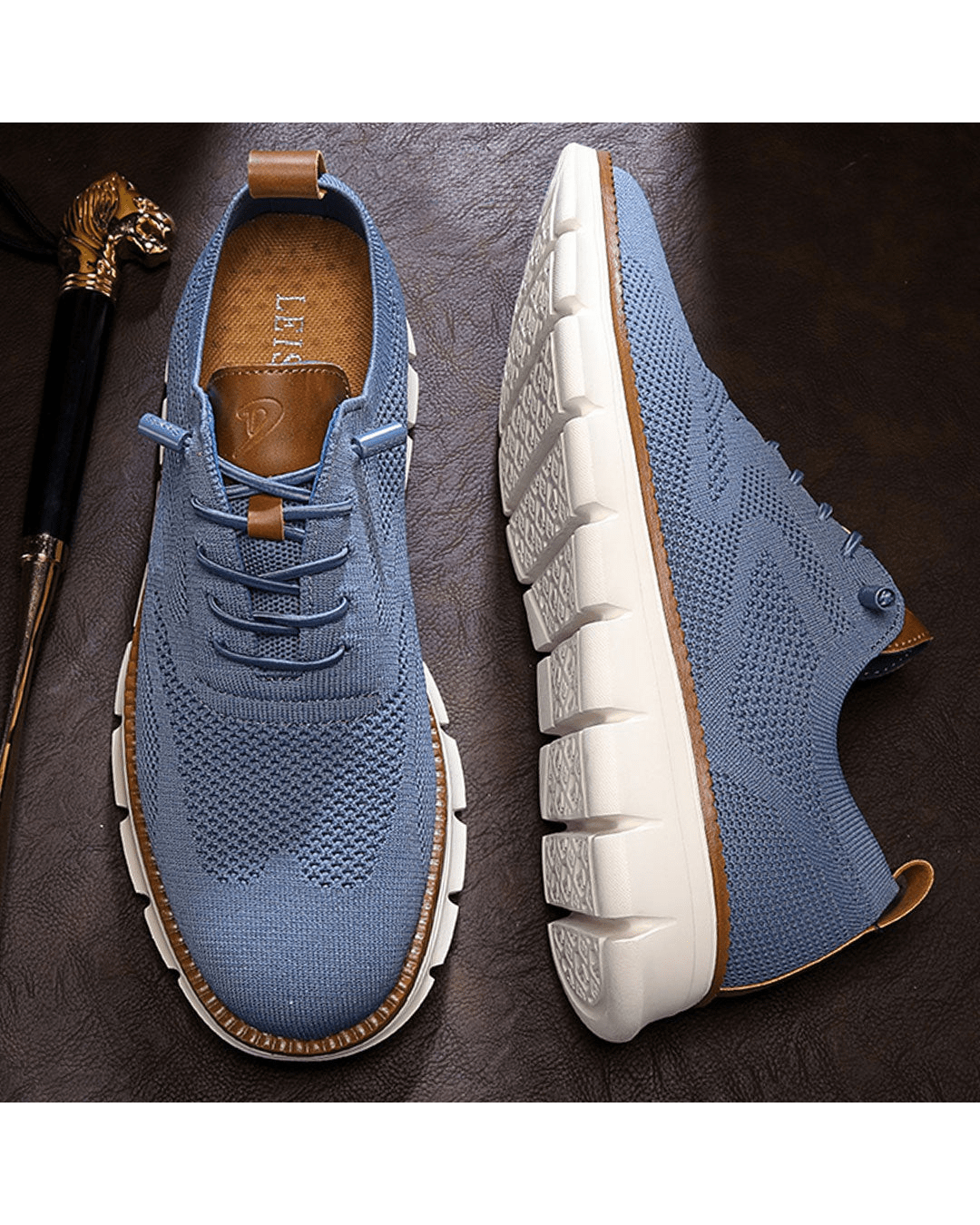 Herren-Sneaker aus Strickmesh mit Schnürung und hohem Tragekomfort | Leichte, atmungsaktive, lässige Trainingsschuhe für jeden Tag | Bequeme Freizeitschuhe zum Gehen für jeden Tag