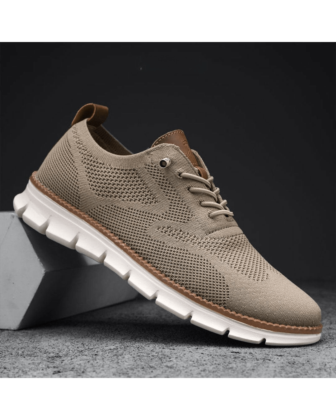 Herren-Sneaker aus Strickmesh mit Schnürung und hohem Tragekomfort | Leichte, atmungsaktive, lässige Trainingsschuhe für jeden Tag | Bequeme Freizeitschuhe zum Gehen für jeden Tag