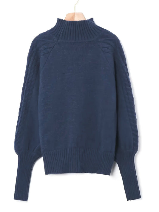 Women's Textured Half-Collar Knit Sweater | Cosy Classic Casual Everyday Jumper | Smart Casual Everyday Autumn Winter Knitwear