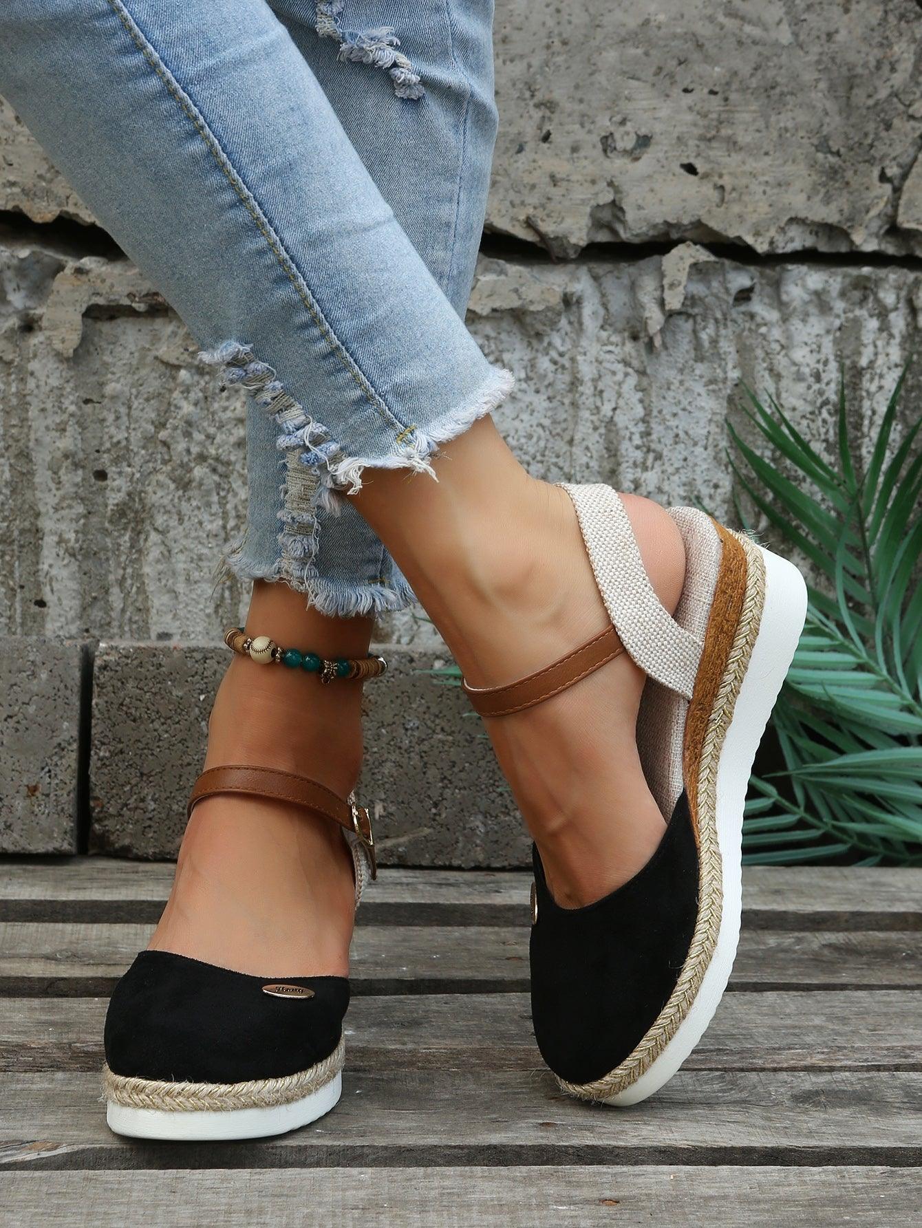 Women's Wedge Espadrilles | Closed-Toe Platform | Elegant Cushioned Summer Shoes