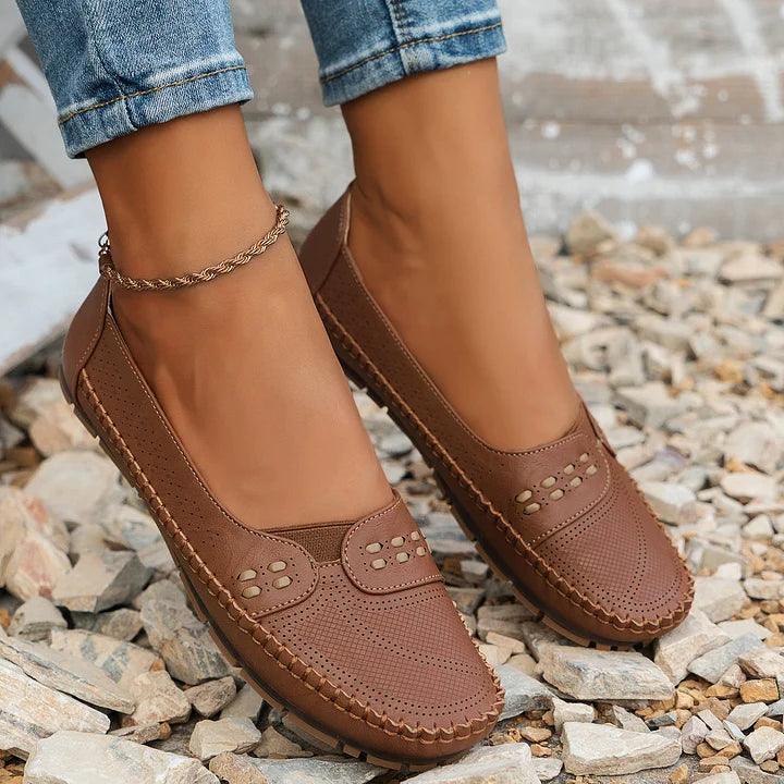 Damen Cutout-Slipper | Bequeme Flache Ballerinas | Leichte Ergonomische Sommerschuhe