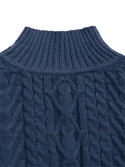 Women's Textured Half-Collar Knit Sweater | Cosy Classic Casual Everyday Jumper | Smart Casual Everyday Autumn Winter Knitwear