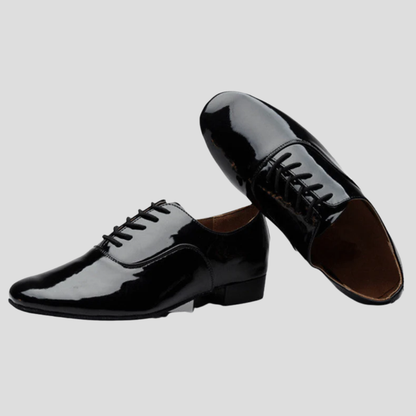 Herren-Schnürschuhe aus Lackleder | Polierte klassische formelle Tanz- und Freizeitschuhe | Elegante formelle Büroschuhe zum Ausgehen