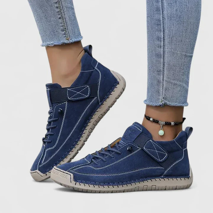 Women's Leather Lace-Up Comfort Shoes | Supportive Cushioned Casual Everyday Walking Shoes | Everyday Comfortable Casual Shoes