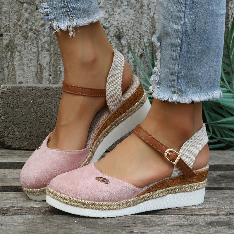 Women's Wedge Espadrilles | Closed-Toe Platform | Elegant Cushioned Summer Shoes