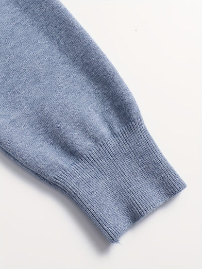 Men's Refined High-Neck Knit Sweater | Classic Cosy Casual Everyday Pullover | Smart Casual Everyday Autumn Winter Knitwear