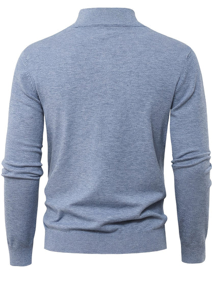 Men's Refined High-Neck Knit Sweater | Classic Cosy Casual Everyday Pullover | Smart Casual Everyday Autumn Winter Knitwear