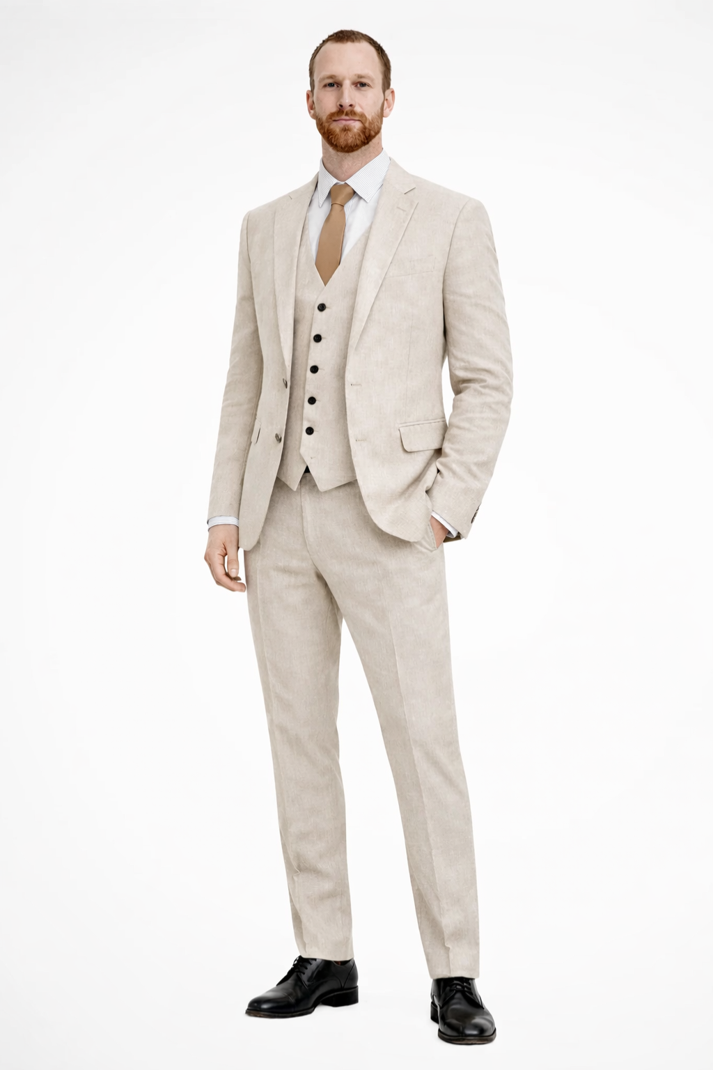 Men's Suit Three-Piece Linen | Blazer Waistcoat Trousers Wedding | Wedding Suit Light Blue Elegant