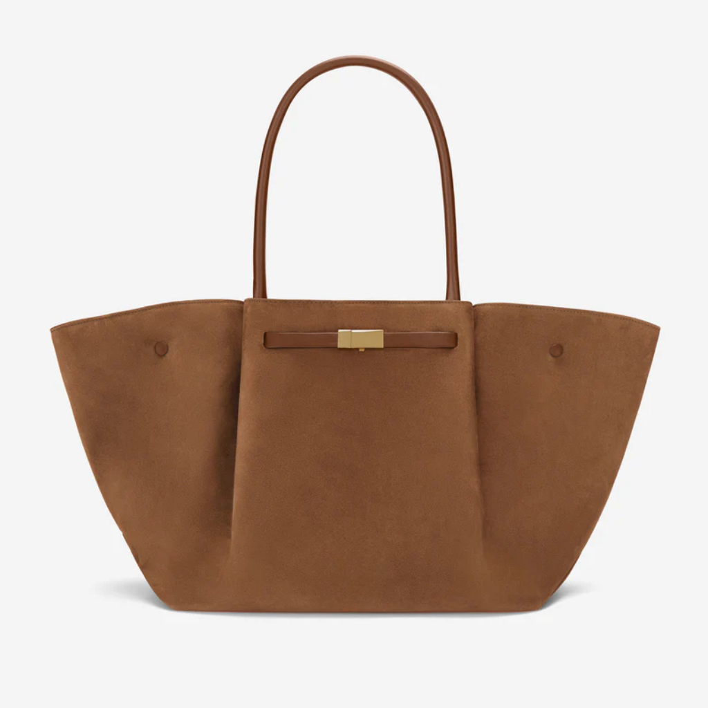 Women's Structured Leather Wide-Body Tote Bag | Black Classic Casual Everyday Top-Handle Bag | Smart Casual Everyday Going Out Bag