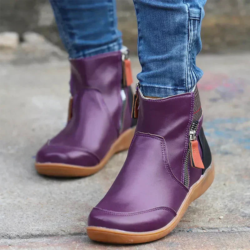 Women's Waterproof Zip Ankle Boots – Autumn & Winter Rain Shoes