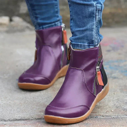 Women's Waterproof Zip Ankle Boots – Autumn & Winter Rain Shoes