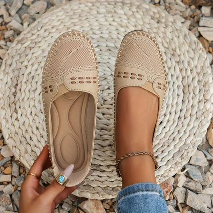 Damen Cutout-Slipper | Bequeme Flache Ballerinas | Leichte Ergonomische Sommerschuhe