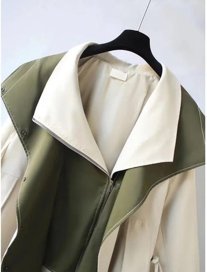 Women's Waterproof Hooded Jacket – Adjustable-Waist Transitional Coat
