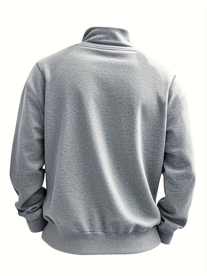 Herren-Pullover aus feinem Strick mit halbem Reißverschluss | Weicher, lässiger und gemütlicher Alltagspullover | Elegante lässige Strickmode für Herbst und Winter