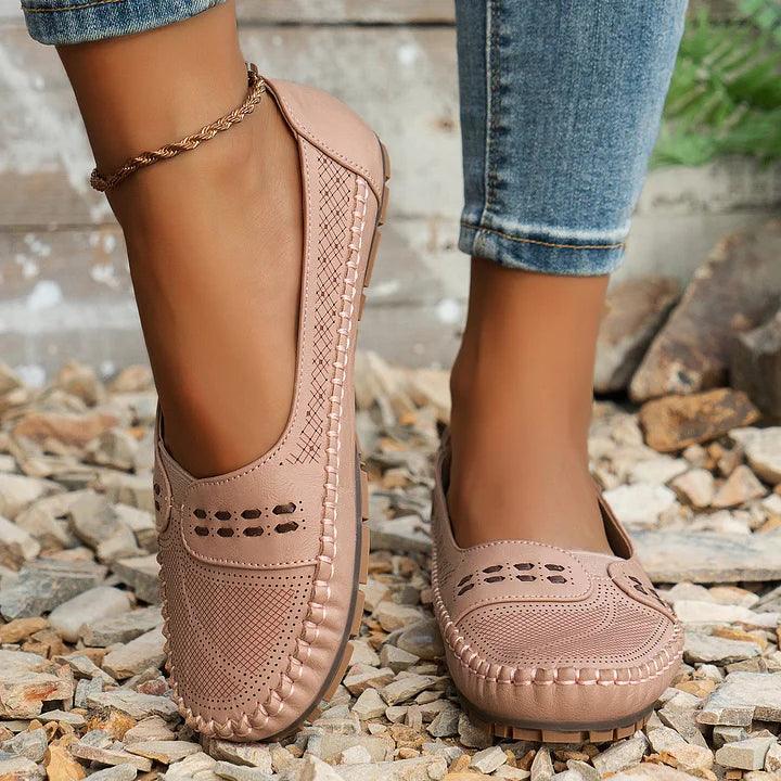 Damen Cutout-Slipper | Bequeme Flache Ballerinas | Leichte Ergonomische Sommerschuhe