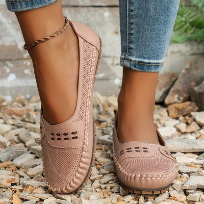 Damen Cutout-Slipper | Bequeme Flache Ballerinas | Leichte Ergonomische Sommerschuhe
