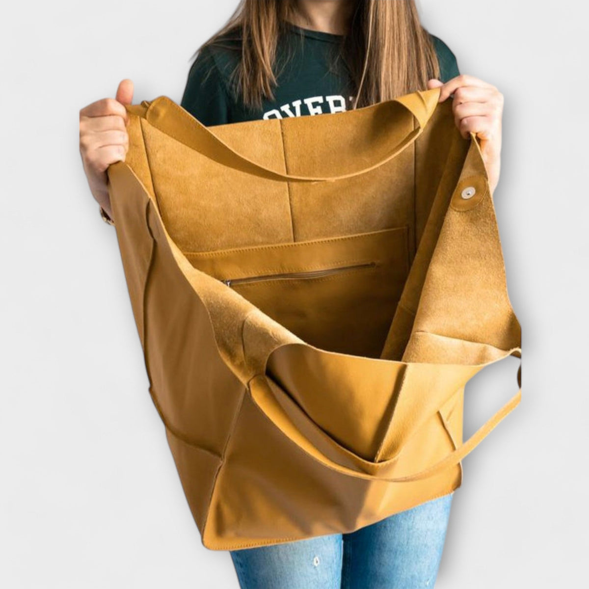 Damen-Shopper aus Leder in Übergröße für Wochenendreisen | Große dunkelbraune lässige Alltagstasche für Reisen | Lässige Schultertasche für Reisen und Urlaub