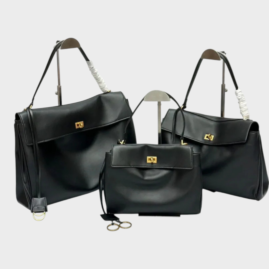Ledertasche für Damen mit Tragegriff | Strukturierte bordeauxrote Umhängetasche mit Drehverschluss | Elegant-lässige Alltagstasche zum Ausgehen