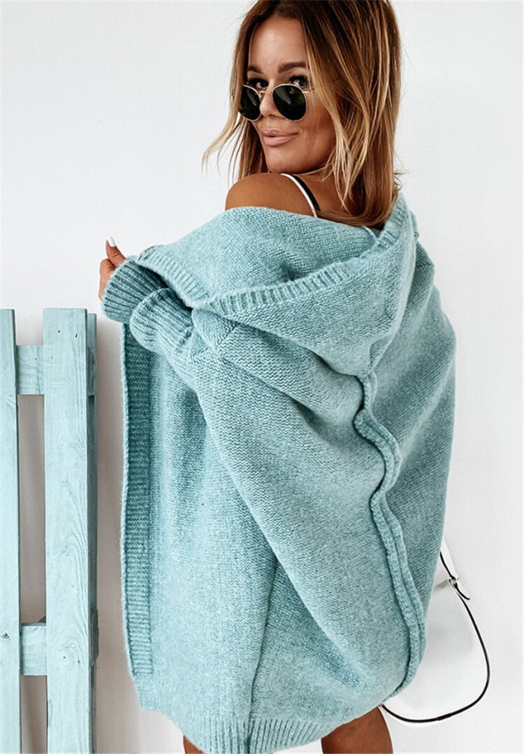 Tereza Cardigan Dame – Mintgrøn Strikcardigan med Løs Pasform