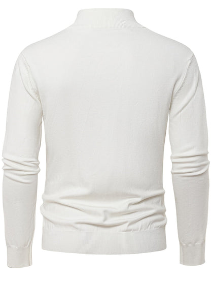 Men's Refined High-Neck Knit Sweater | Classic Cosy Casual Everyday Pullover | Smart Casual Everyday Autumn Winter Knitwear